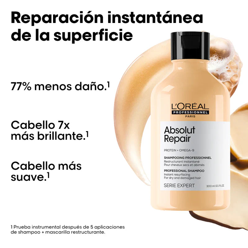 Loreal Shampoo para cabello dañado absolut reapair 300ml
