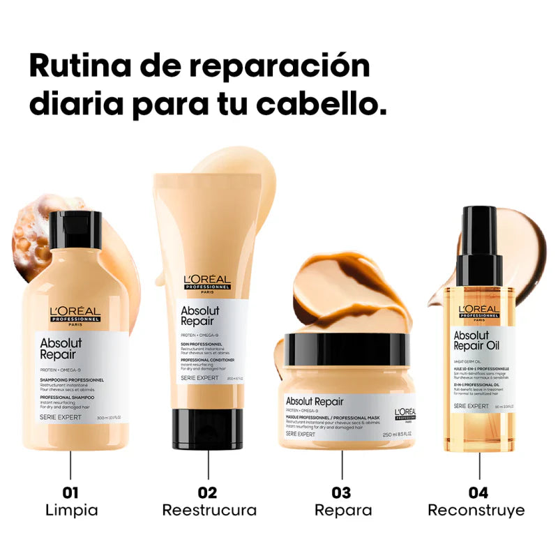 Loreal Shampoo para cabello dañado absolut reapair 300ml