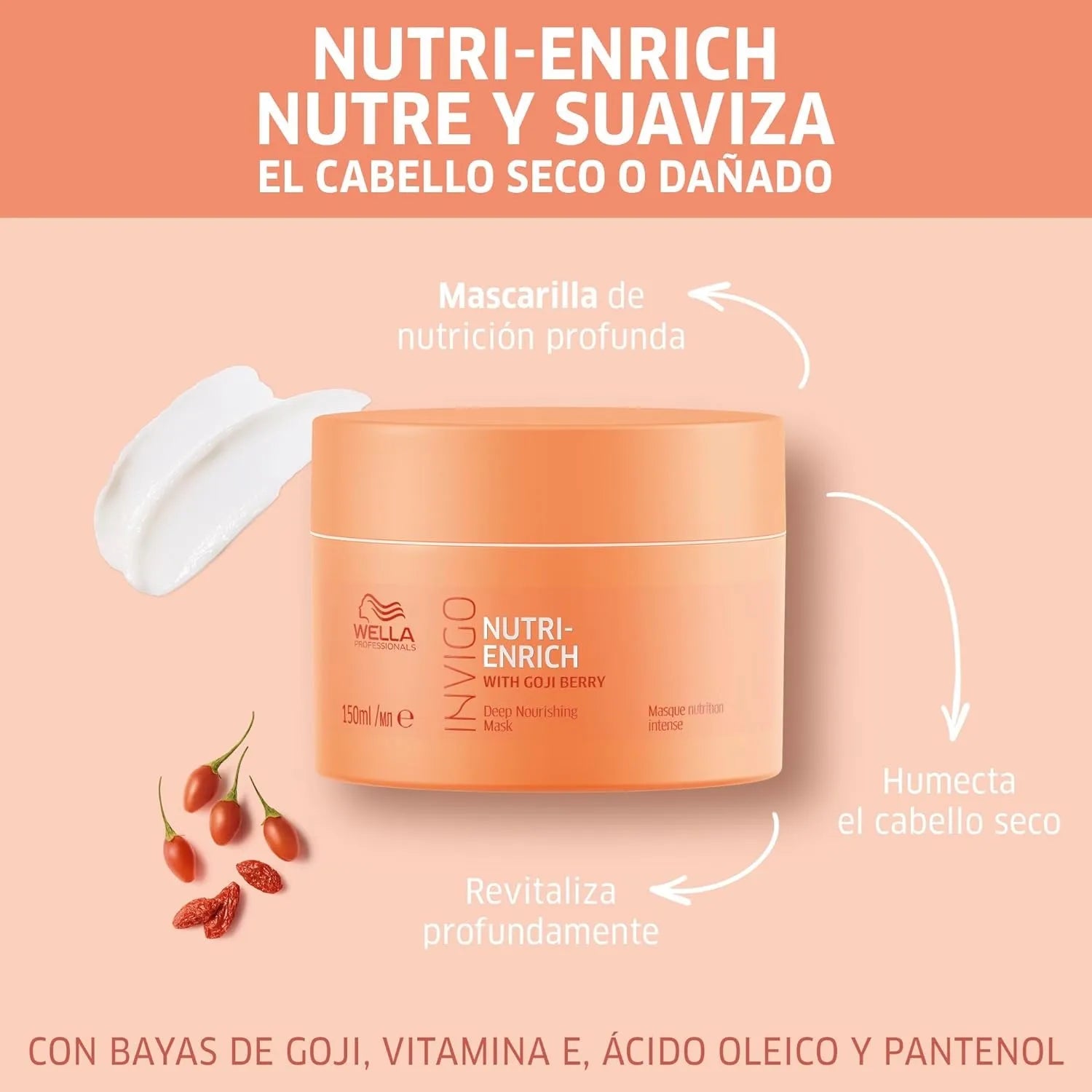 Wella Mascarilla Nutri Enrich 500ml- Ideal para cabellos secos